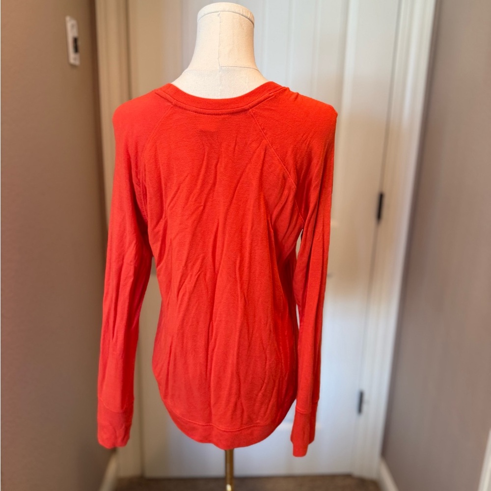 Athleta Bold Orange Crew Neck Top - Picture 3 of 4